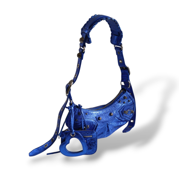 Bolsa Balenciaga Le Cagole Azul Metalizada 