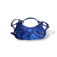 Bolsa Balenciaga Le Cagole Azul Metalizada Bolsa Balenciaga Le Cagole Azul Metalizada