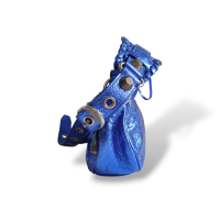 Bolsa Balenciaga Le Cagole Azul Metalizada Bolsa Balenciaga Le Cagole Azul Metalizada