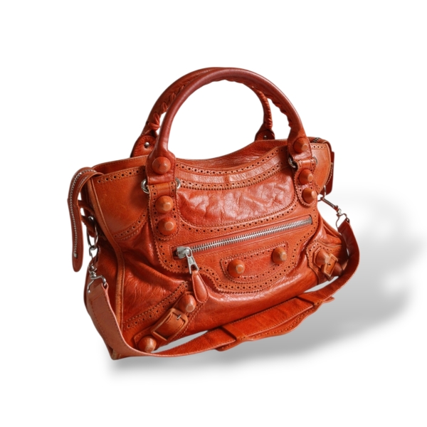Bolsa Balenciaga Motocross City Laranja
