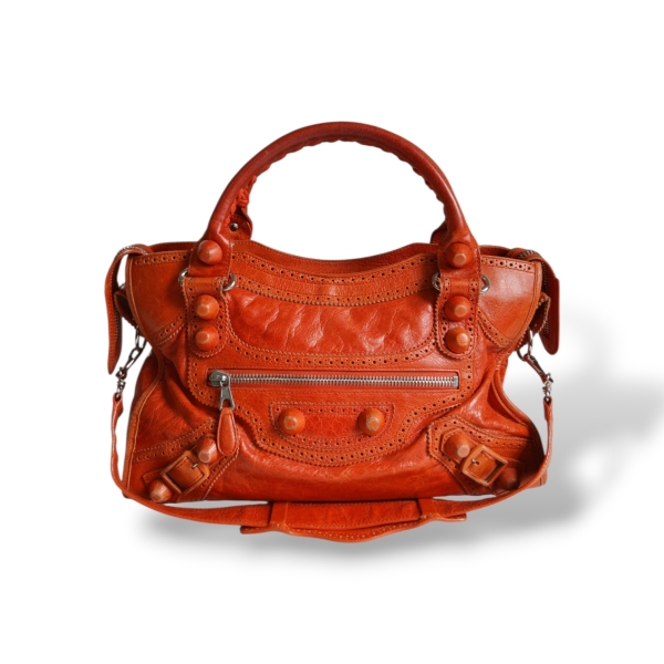 Bolsa Balenciaga Motocross City Laranja