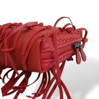 Bolsa Bottega Veneta Nodini Franja Vermelha