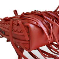 Bolsa Bottega Veneta Nodini Franja Vermelha