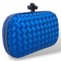 Clutch Bottega Veneta Azul com Python