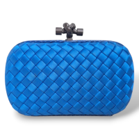 Clutch Bottega Veneta Azul com Python