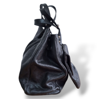 Bolsa Chanel Pocket Shoulder Couro Preta