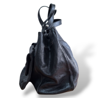Bolsa Chanel Pocket Shoulder Couro Preta
