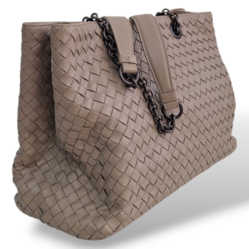 Bolsa Bottega Veneta Cinza Double Chain