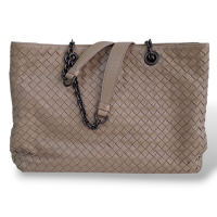 Bolsa Bottega Veneta Cinza Double Chain