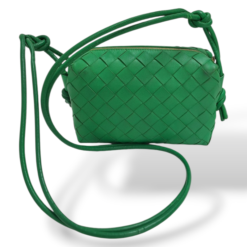 Bolsa Bottega Veneta Camera Loop Mini Verde 