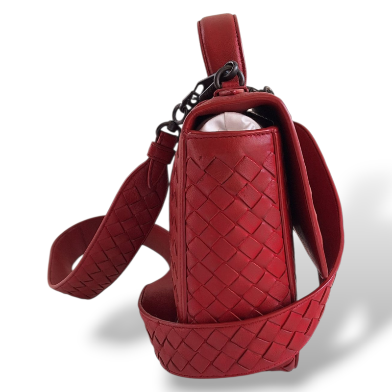 Bolsa Bottega Veneta Alumna Intrecciato Vermelha Bolsa Bottega Veneta Alumna Intrecciato Vermelha