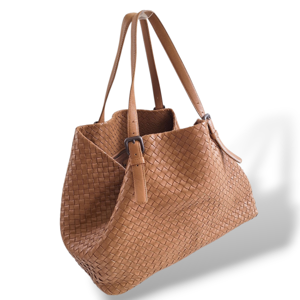 Bolsa Bottega Veneta Intrecciato Tote Bege  Bolsa Bottega Veneta Intrecciato Tote Bege