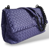 Bolsa Bottega Veneta Olimpia Intrecciato Média Lilás 