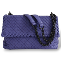 Bolsa Bottega Veneta Olimpia Intrecciato Média Lilás 