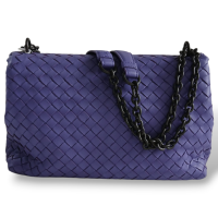 Bolsa Bottega Veneta Olimpia Intrecciato Média Lilás 