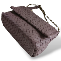 Bolsa Bottega Veneta Olimpia Intrecciato Pequena Lavanda