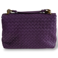 Bolsa Bottega Veneta Olimpia Intrecciato Média Roxa 