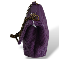 Bolsa Bottega Veneta Olimpia Intrecciato Média Roxa 