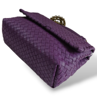 Bolsa Bottega Veneta Olimpia Intrecciato Média Roxa 
