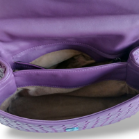 Bolsa Bottega Veneta Olimpia Intrecciato Média Roxa 