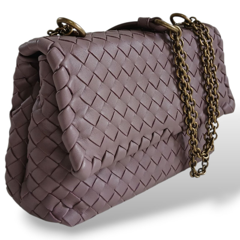 Bolsa Bottega Veneta Olimpia Intrecciato Pequena Lavanda