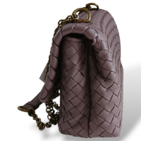 Bolsa Bottega Veneta Olimpia Intrecciato Pequena Lavanda