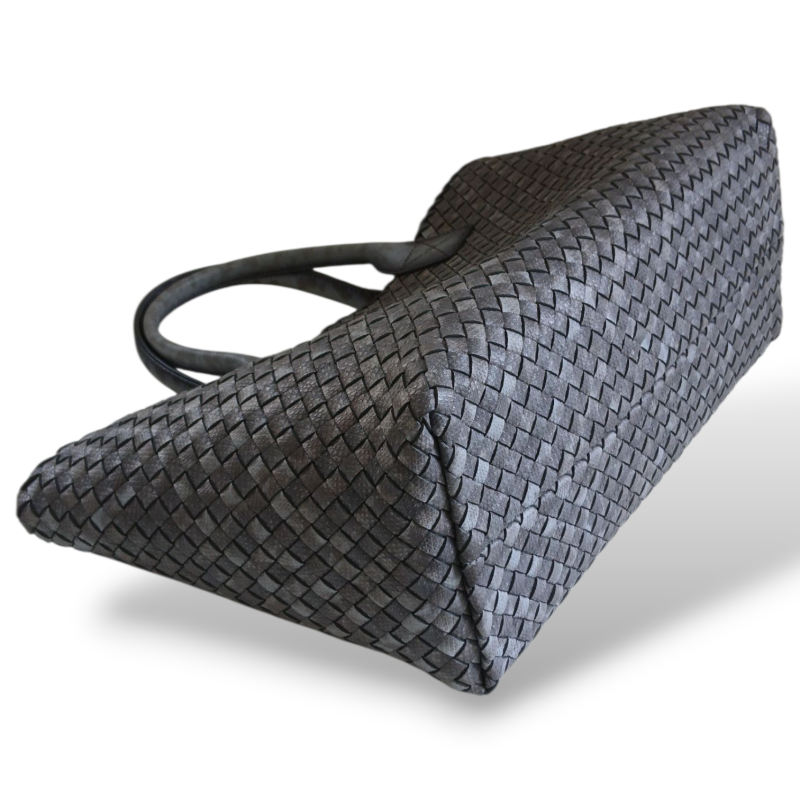 Bolsa Bottega Veneta Cabat Tote Intrecciato Média Cinza 