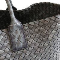 Bolsa Bottega Veneta Cabat Tote Intrecciato Média Cinza 