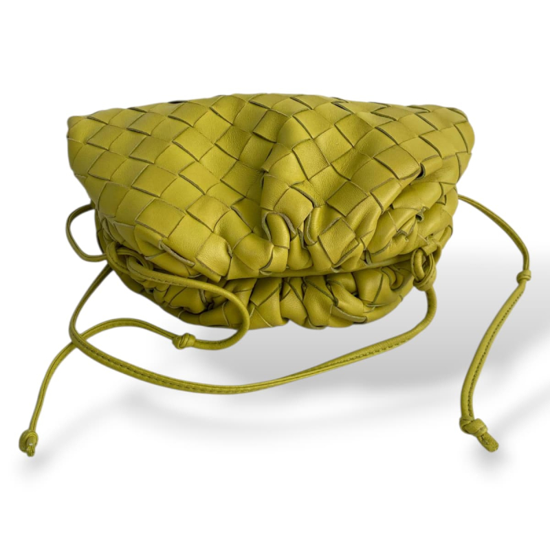 Bolsa Bottega Veneta Mini Pouch Intrecciato Limão