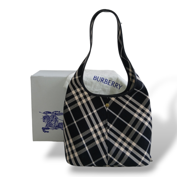 Bolsa Burberry Check Preta e Branca