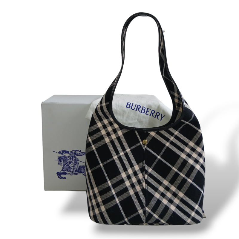 Bolsa Burberry Check Preta e Branca
