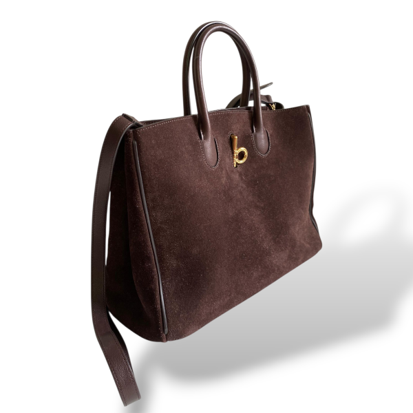 Bolsa Burberry em Suede Marrom