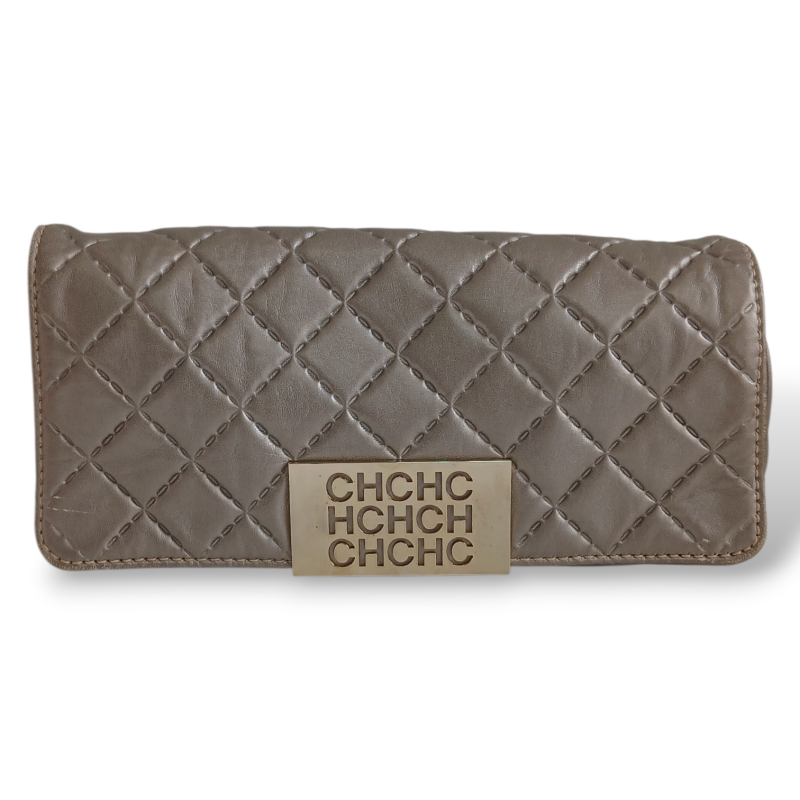 Clutch Carolina Herrera Prata em Matelassê