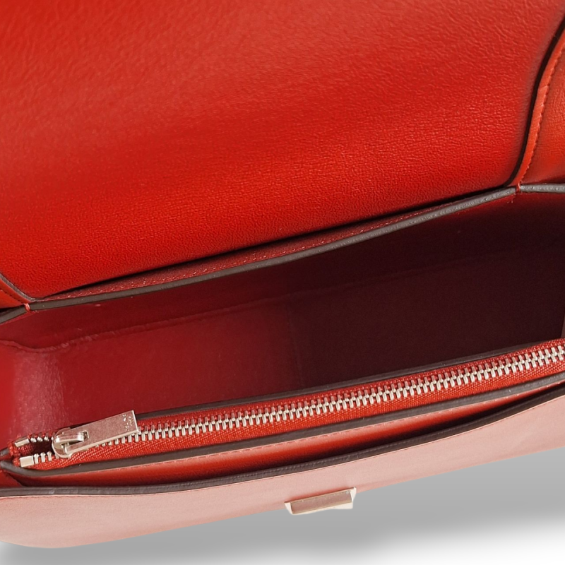 Bolsa Céline Frame Média Rosa com Bordô