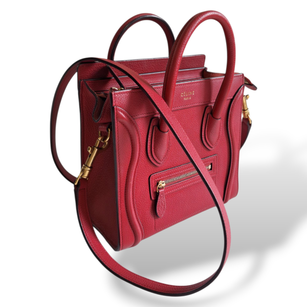 Bolsa Celine Luggage Mini Couro Vermelho