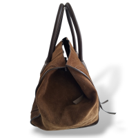 Bolsa Celine Luggage Suede Marrom Grande