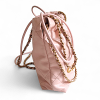 Bolsa Chanel 22 Mini Rosa Bebê Ferragem Gold