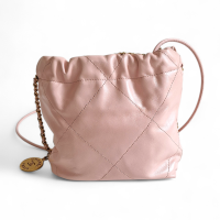Bolsa Chanel 22 Mini Rosa Bebê Ferragem Gold