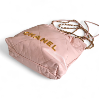 Bolsa Chanel 22 Mini Rosa Bebê Ferragem Gold