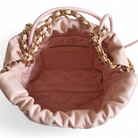 Bolsa Chanel 22 Mini Rosa Bebê Ferragem Gold