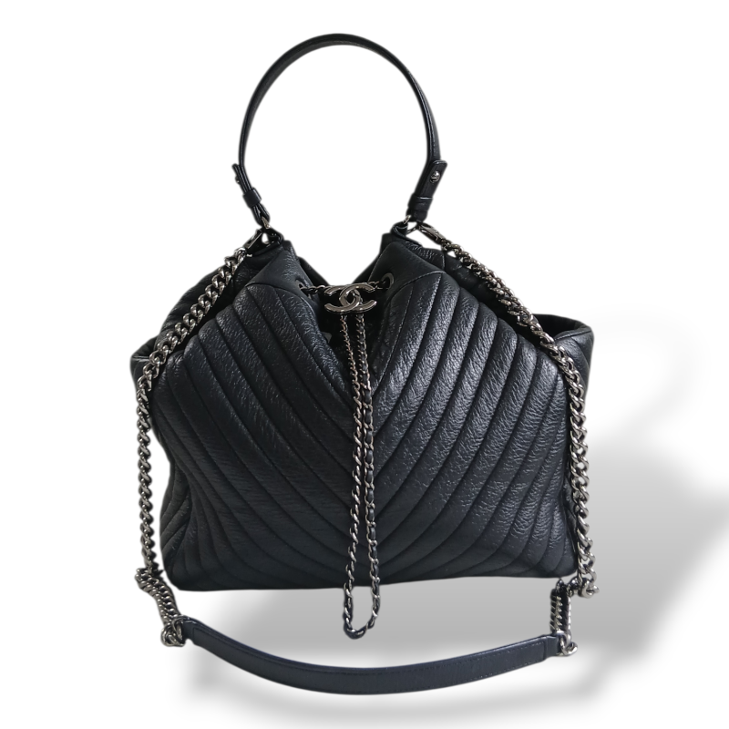 Bolsa Chanel Chevron Deerskin Preta
