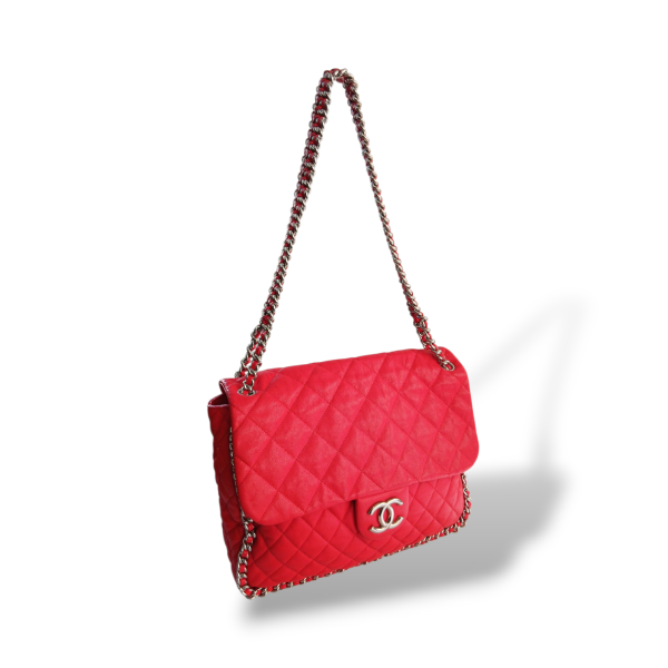 Bolsa Chanel Chain Around Vermelha 