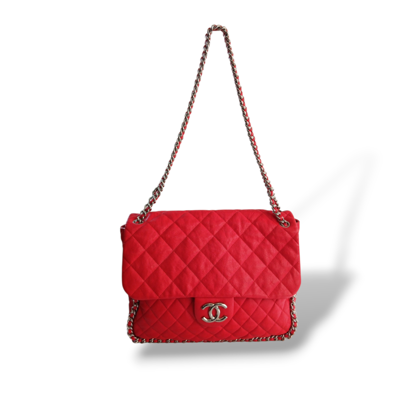 Bolsa Chanel Chain Around Vermelha 