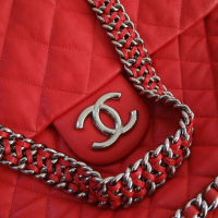 Bolsa Chanel Chain Around Vermelha Bolsa Chanel Chain Around Vermelha