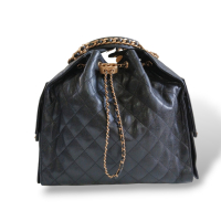 Bolsa Chanel 25 Couro Caviar Preto Ferragem Dourada Bolsa Chanel 25 Couro Caviar Preto Ferragem Dourada