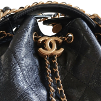 Bolsa Chanel 25 Couro Caviar Preto Ferragem Dourada Bolsa Chanel 25 Couro Caviar Preto Ferragem Dourada