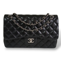 Bolsa Chanel Clássica Jumbo Double Flap Lambskin Preta Bolsa Chanel Clássica Jumbo Double Flap Lambskin Preta