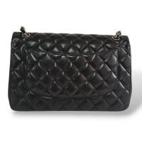 Bolsa Chanel Clássica Jumbo Double Flap Lambskin Preta Bolsa Chanel Clássica Jumbo Double Flap Lambskin Preta