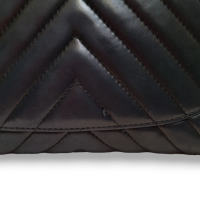Bolsa Chanel Chevron Jumbo Single Flap Preta com Ferragem Prata