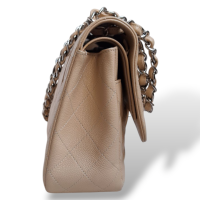 Bolsa Chanel Jumbo Classic Double Flap Caviar Bege